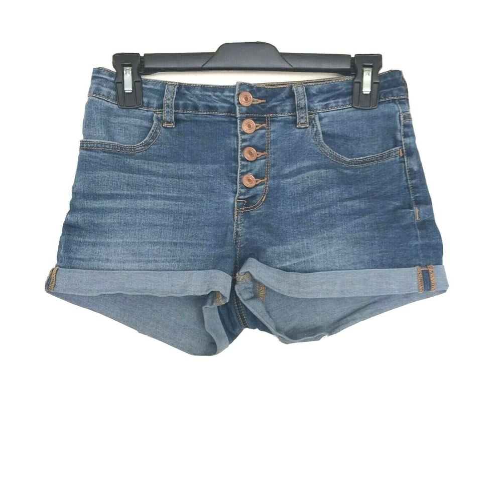 PACSUN Jeans Short Size 25 Mid rise super stretch shortie Denim Spring Womens